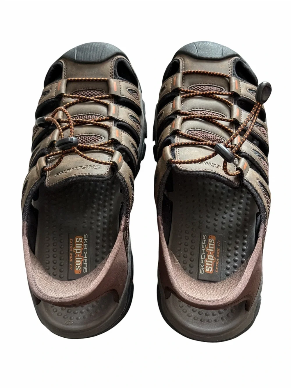 Skechers Brown & Black Men's Closed-Toe Outdoor Sandals